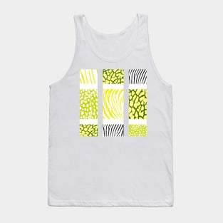 White and Yellow Mixed Animal Print Tank Top